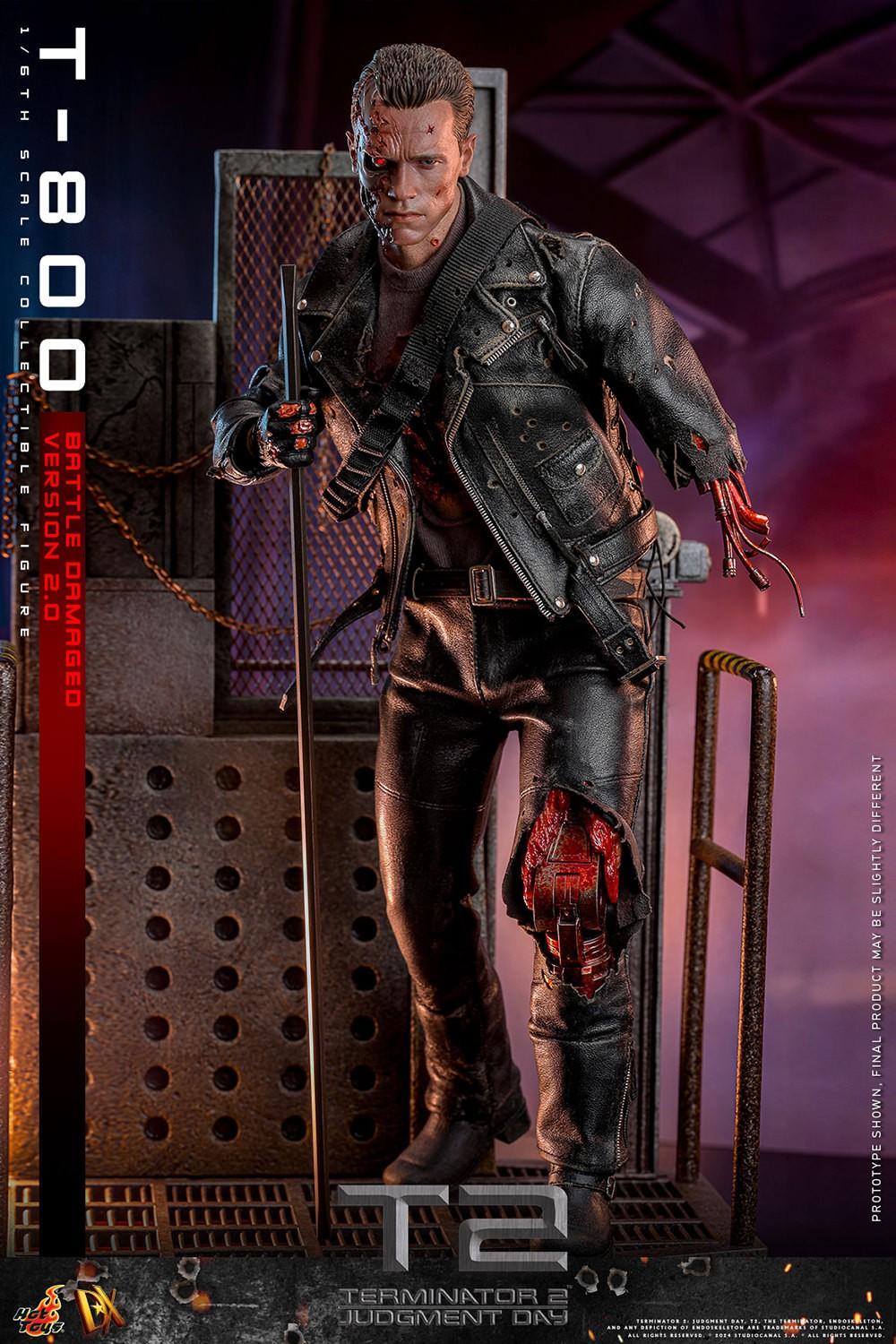 T-800 (KAMPFSCHÄDIGTE VERSION 2.0) Sechster Maßstab Figur von Hot Toys
