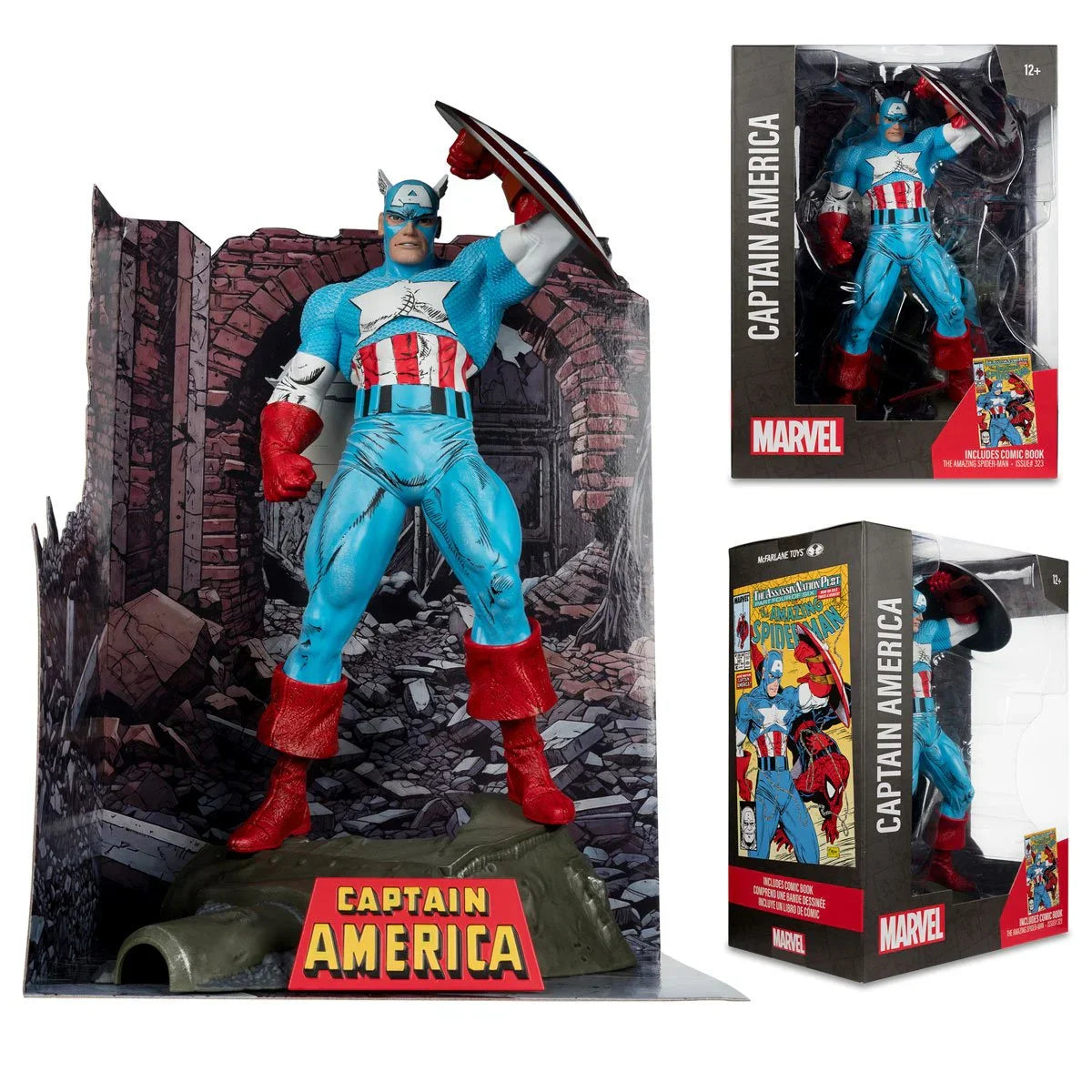 Captain America Der erstaunliche Spider-Man #323 1:6 Maßstab Posenfigur mit Szene