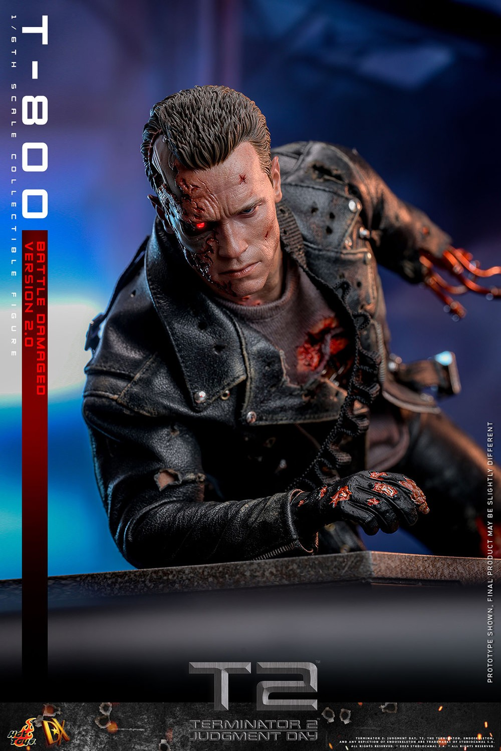 T-800 (KAMPFSCHÄDIGTE VERSION 2.0) Sechster Maßstab Figur von Hot Toys