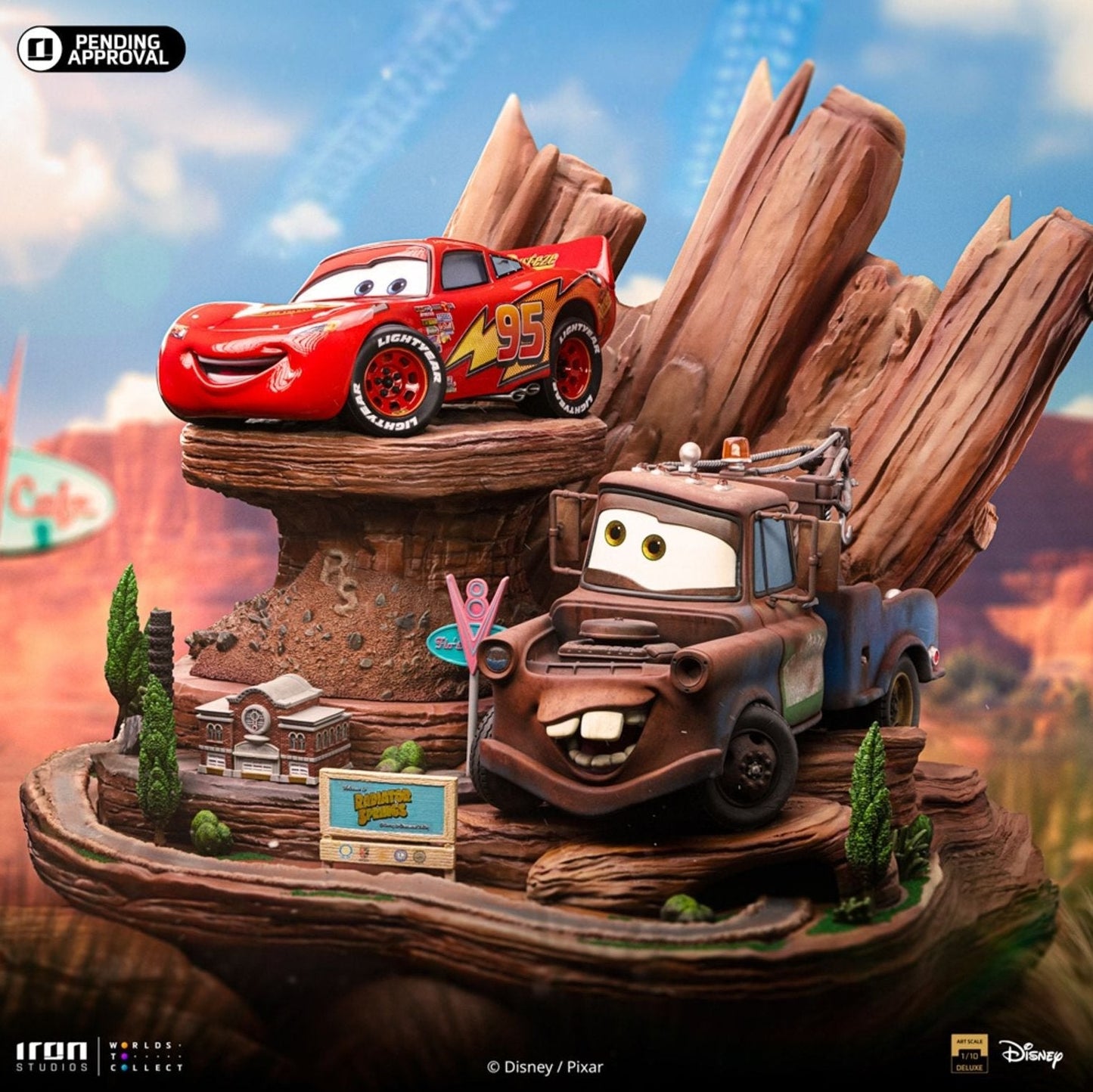 Disney Cars - Lightning McQueen & Tow Mater Deluxe 1/10 Statue von Iron Studios