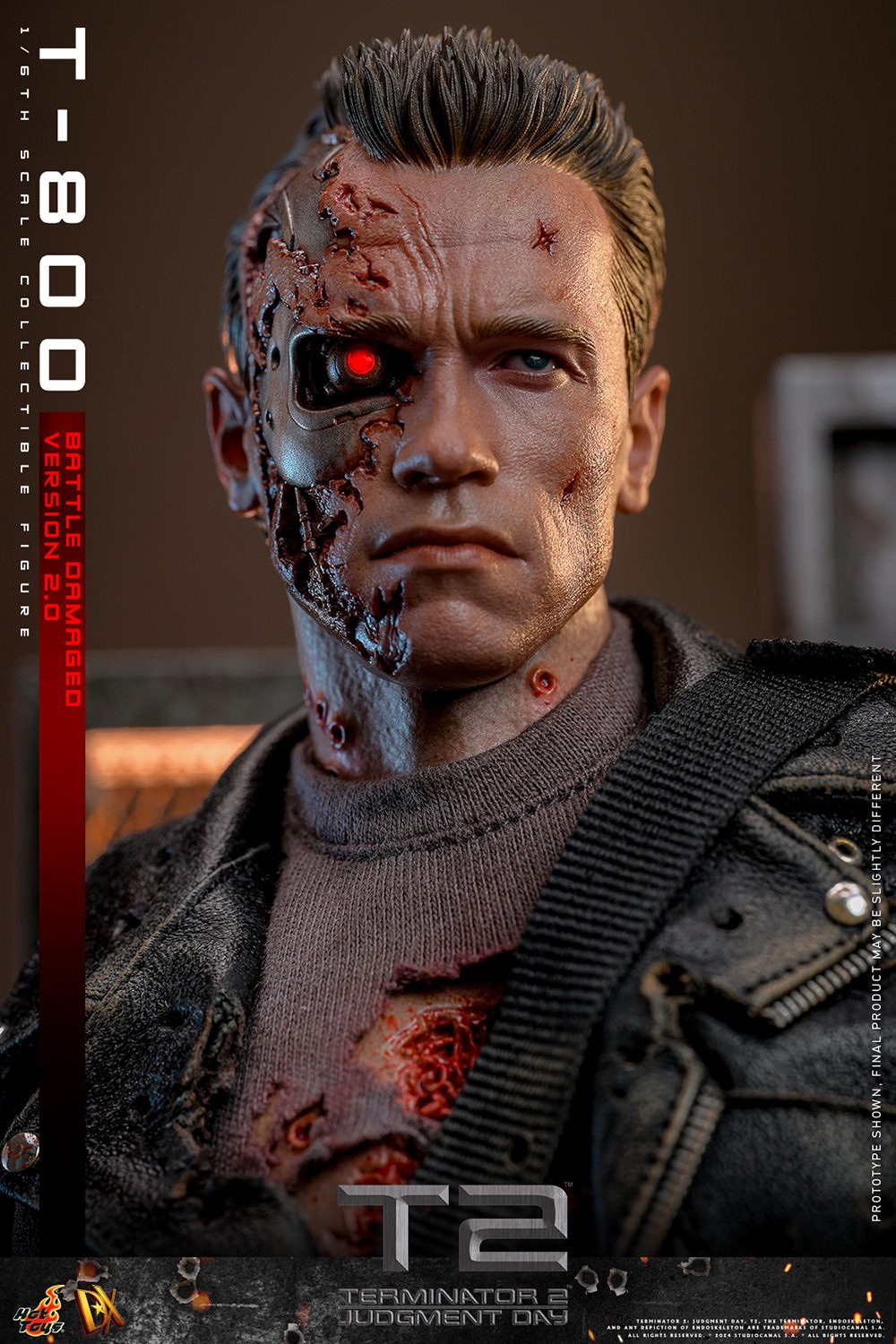 T-800 (KAMPFSCHÄDIGTE VERSION 2.0) Sechster Maßstab Figur von Hot Toys