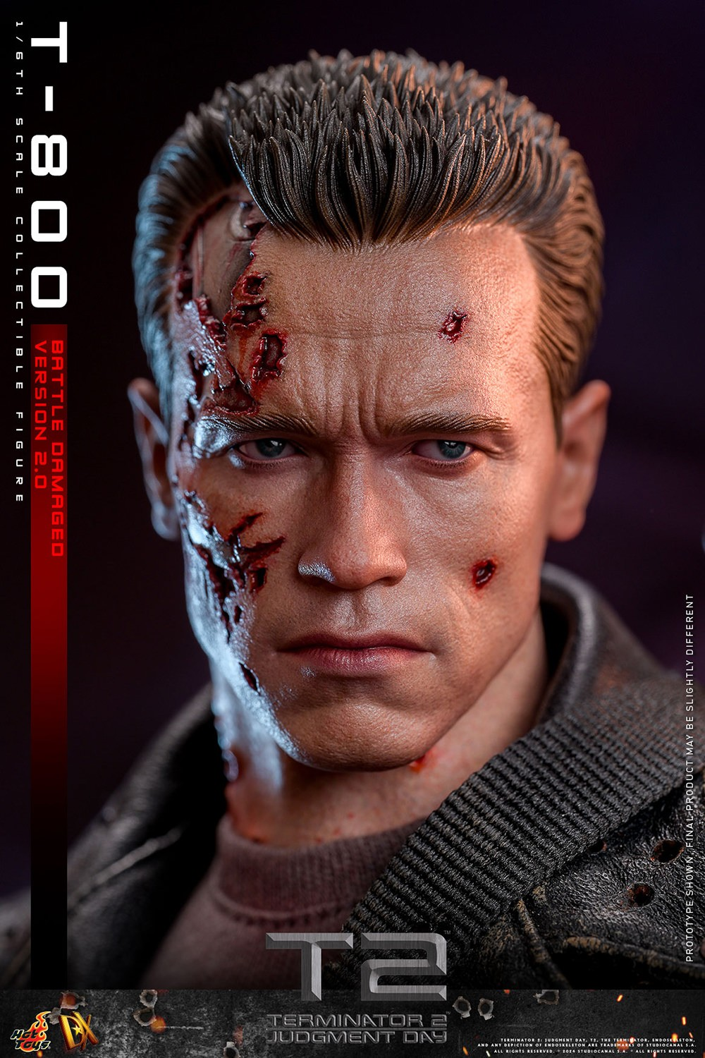 T-800 (KAMPFSCHÄDIGTE VERSION 2.0) Sechster Maßstab Figur von Hot Toys