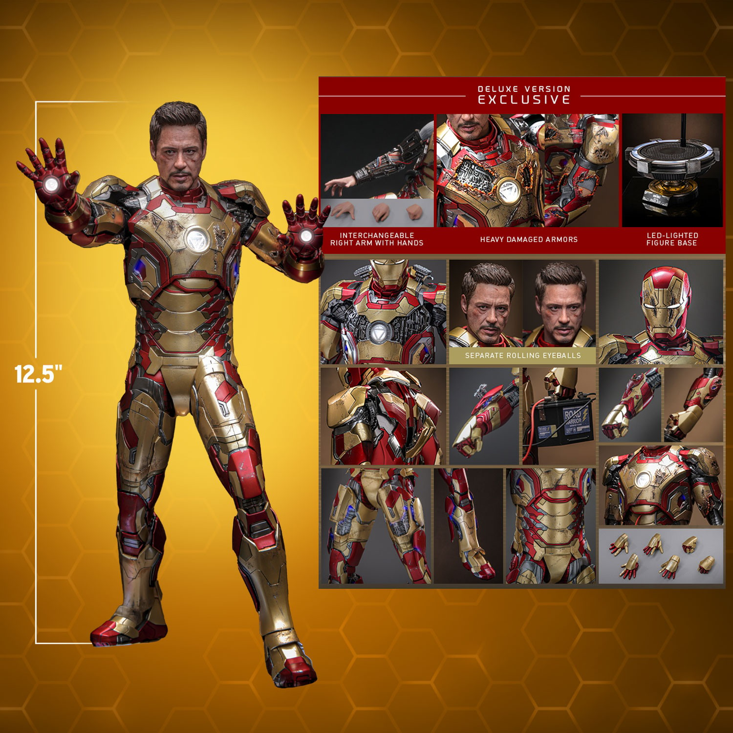 IRON MAN MARK XLII (2.0) DELUXE Sechstel Maßstab Figur von Hot Toys