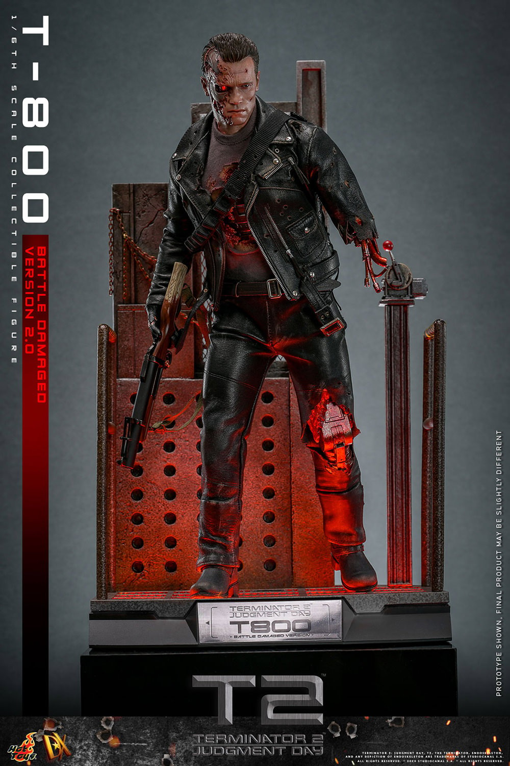 T-800 (KAMPFSCHÄDIGTE VERSION 2.0) Sechster Maßstab Figur von Hot Toys