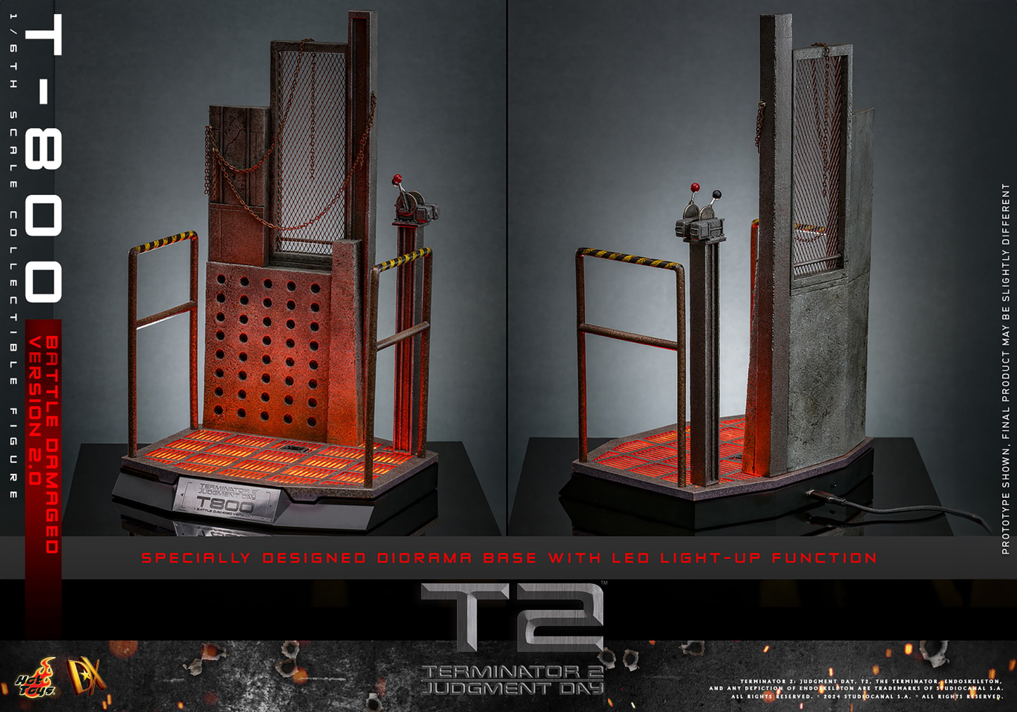 T-800 (KAMPFSCHÄDIGTE VERSION 2.0) Sechster Maßstab Figur von Hot Toys