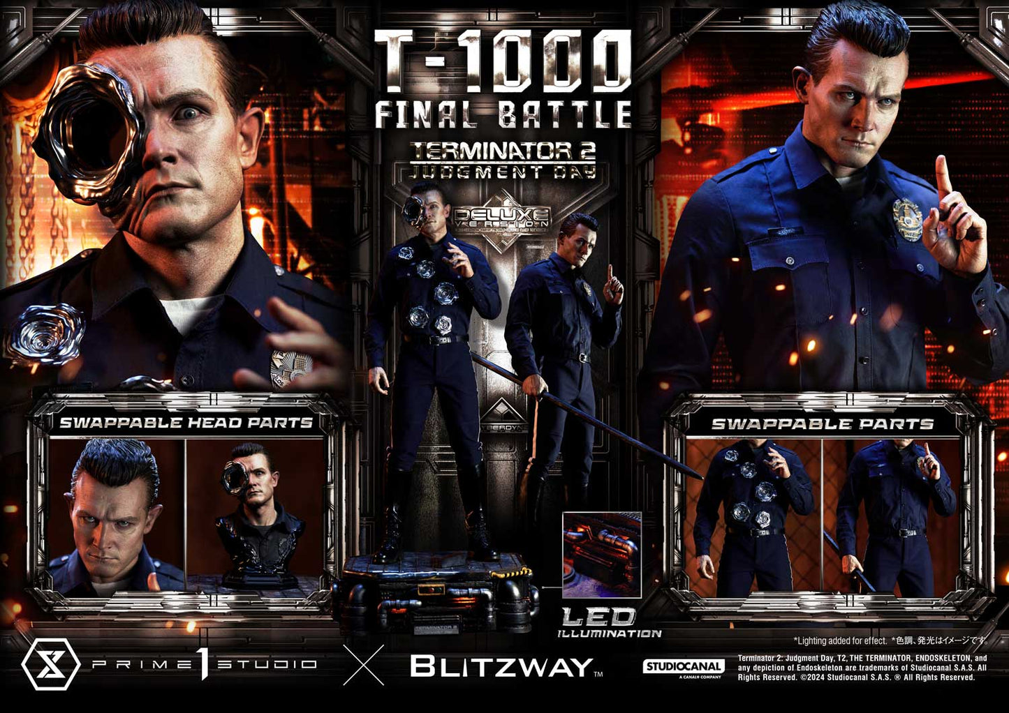 Terminator 2: Tag der Abrechnung T-1000 Final Battle DX Bonus Version Statue von Prime1 Studios