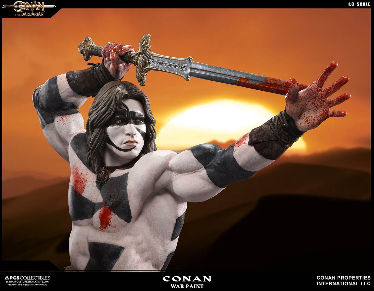 Conan Der Barbar 1/3 Maßstab Statue KRIEGSFARBE CROM EXKLUSIV von Pop Culture Shock