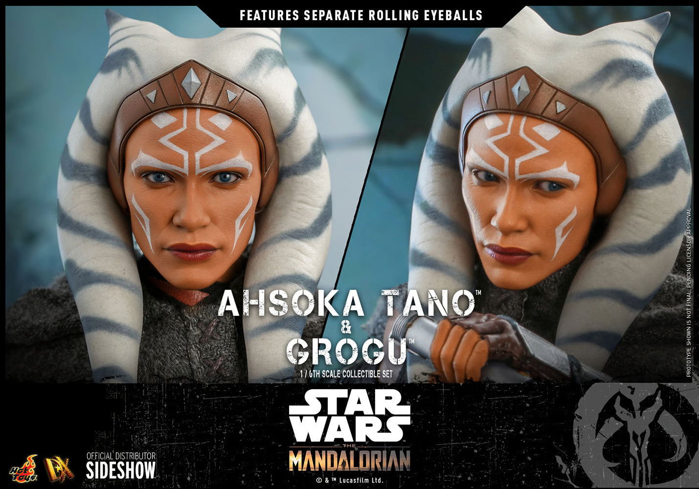 Star Wars: The Mandalorian Ahsoka Tano und Grogu Set von Hot Toys