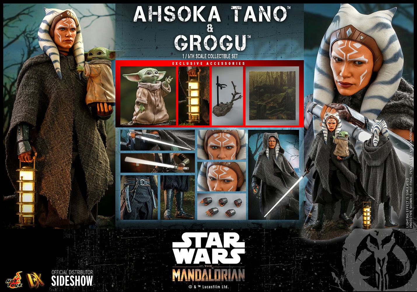 Star Wars: The Mandalorian Ahsoka Tano und Grogu Set von Hot Toys