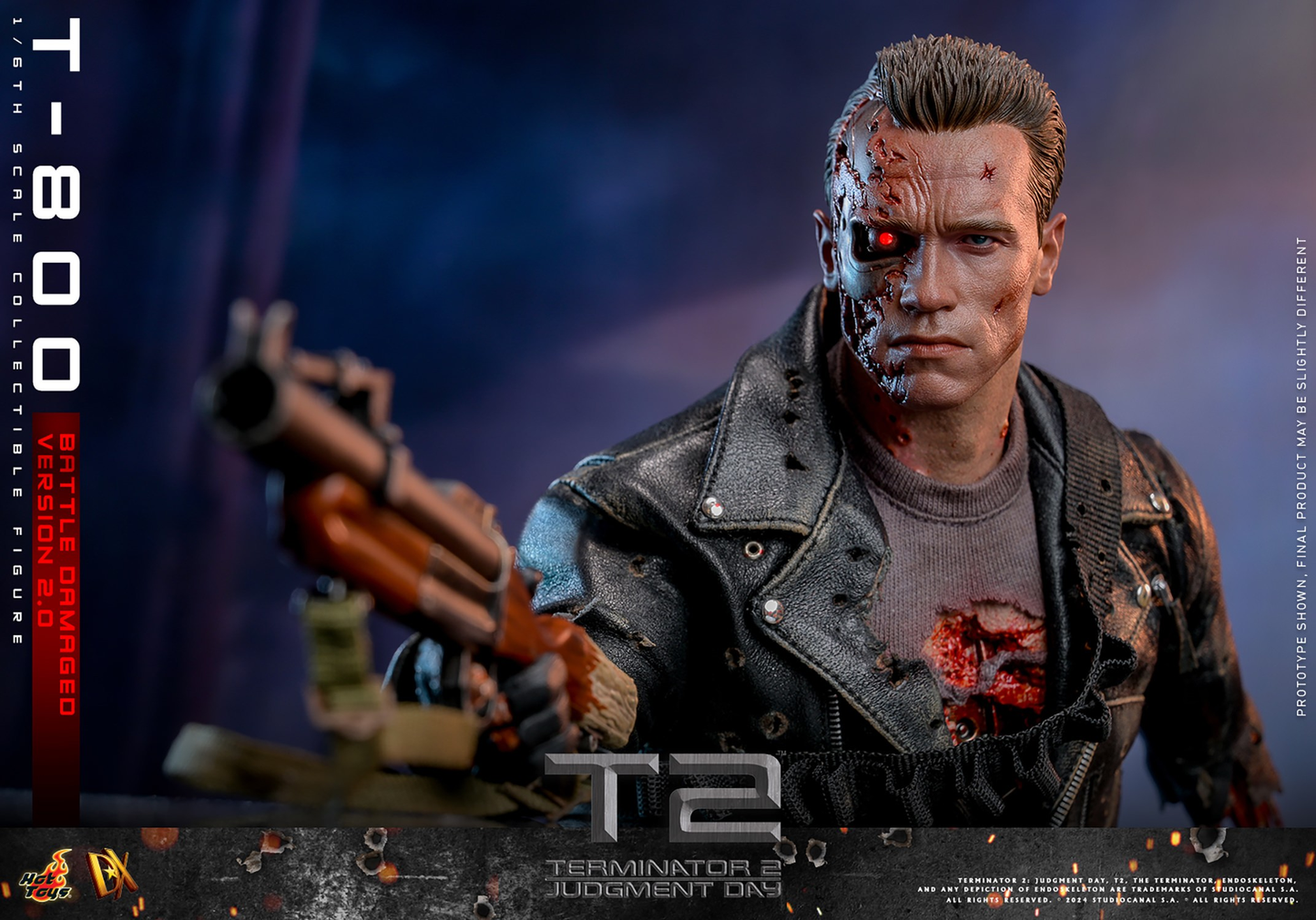 T-800 (KAMPFSCHÄDIGTE VERSION 2.0) Sechster Maßstab Figur von Hot Toys