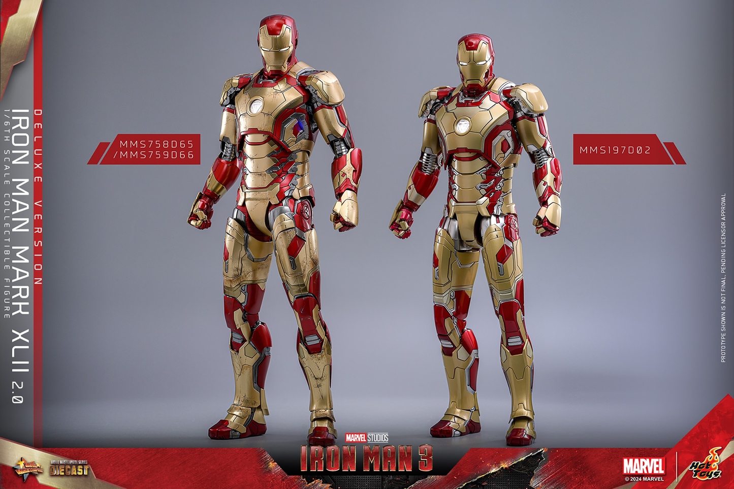 IRON MAN MARK XLII (2.0) DELUXE Sechstel Maßstab Figur von Hot Toys