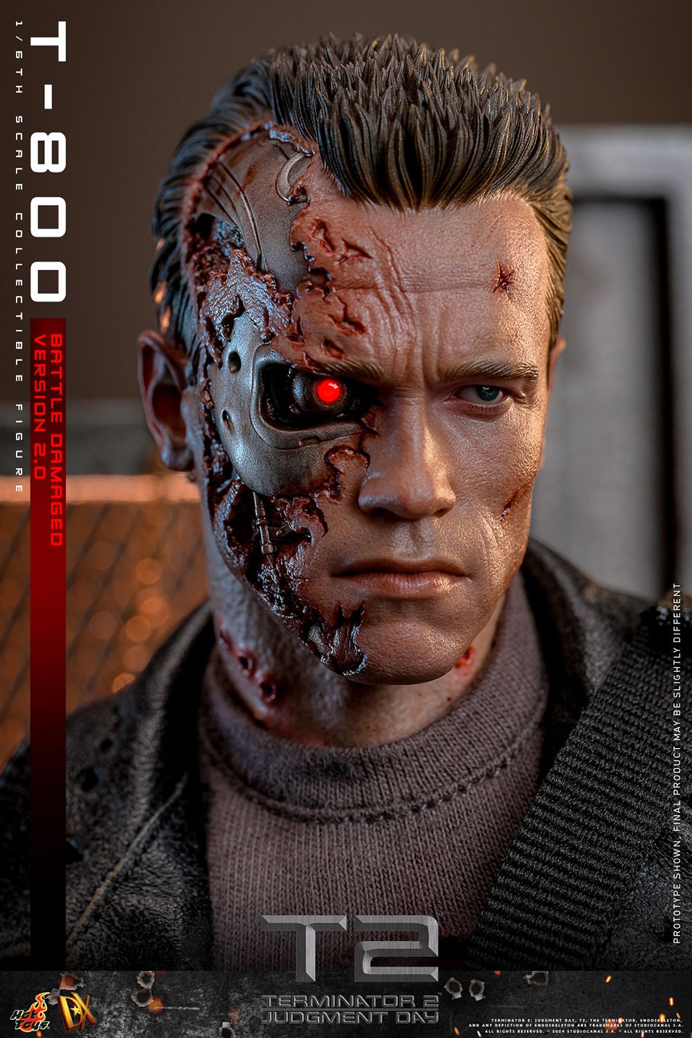 T-800 (KAMPFSCHÄDIGTE VERSION 2.0) Sechster Maßstab Figur von Hot Toys
