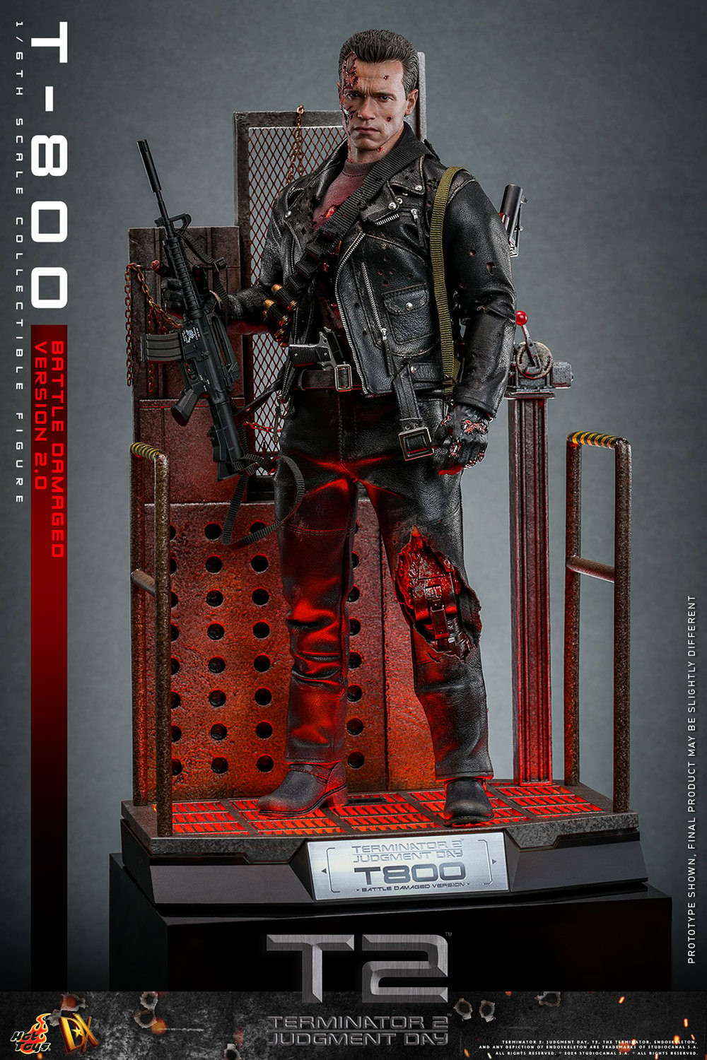 T-800 (KAMPFSCHÄDIGTE VERSION 2.0) Sechster Maßstab Figur von Hot Toys