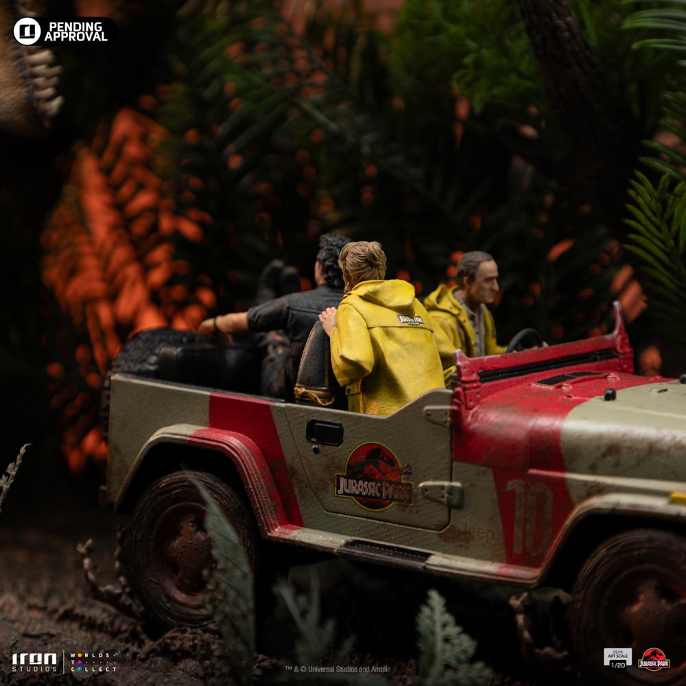 T-Rex Verfolgung (Jurassic Park) Demi Art Scale 1/20 Statue von Iron Studios