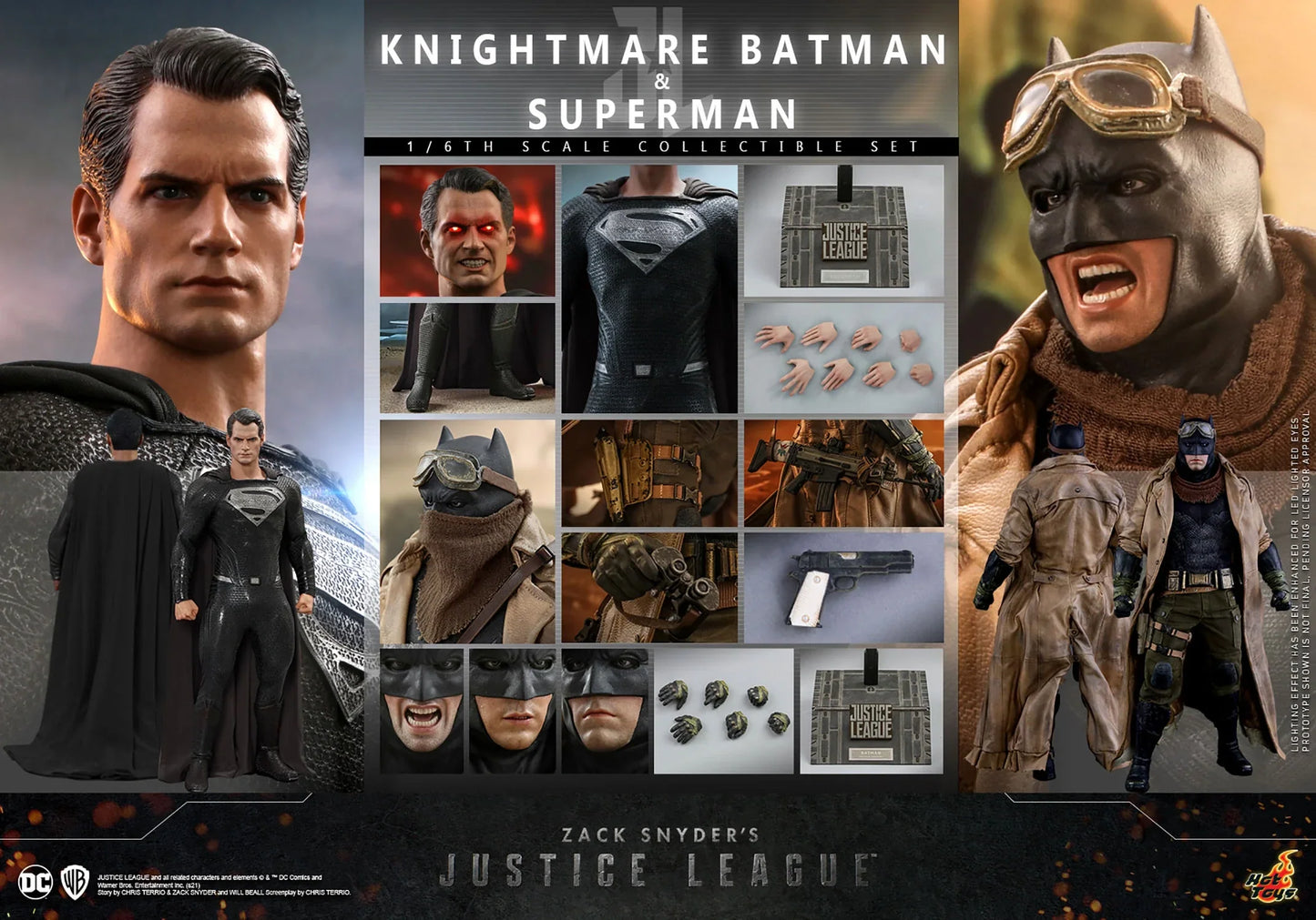 KNIGHTMARE BATMAN UND SUPERMAN Sechster Maßstab Figuren Set von Hot Toys