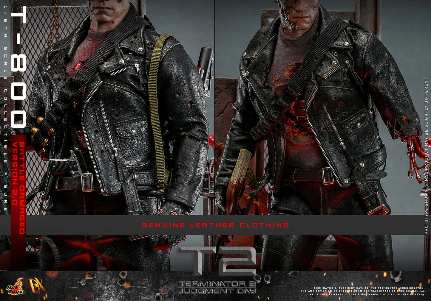 T-800 (KAMPFSCHÄDIGTE VERSION 2.0) Sechster Maßstab Figur von Hot Toys