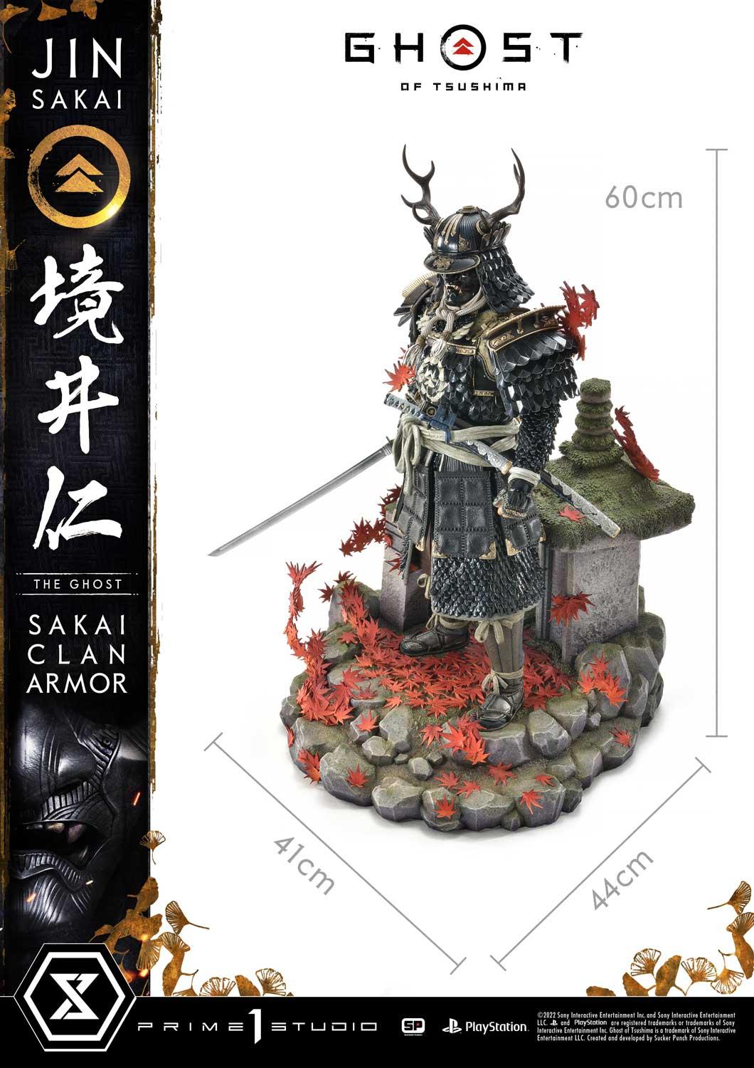 Ghost of Tsushima Jin Sakai Die Ghost Sakai Clan Rüstung Statue von Prime1 Studio
