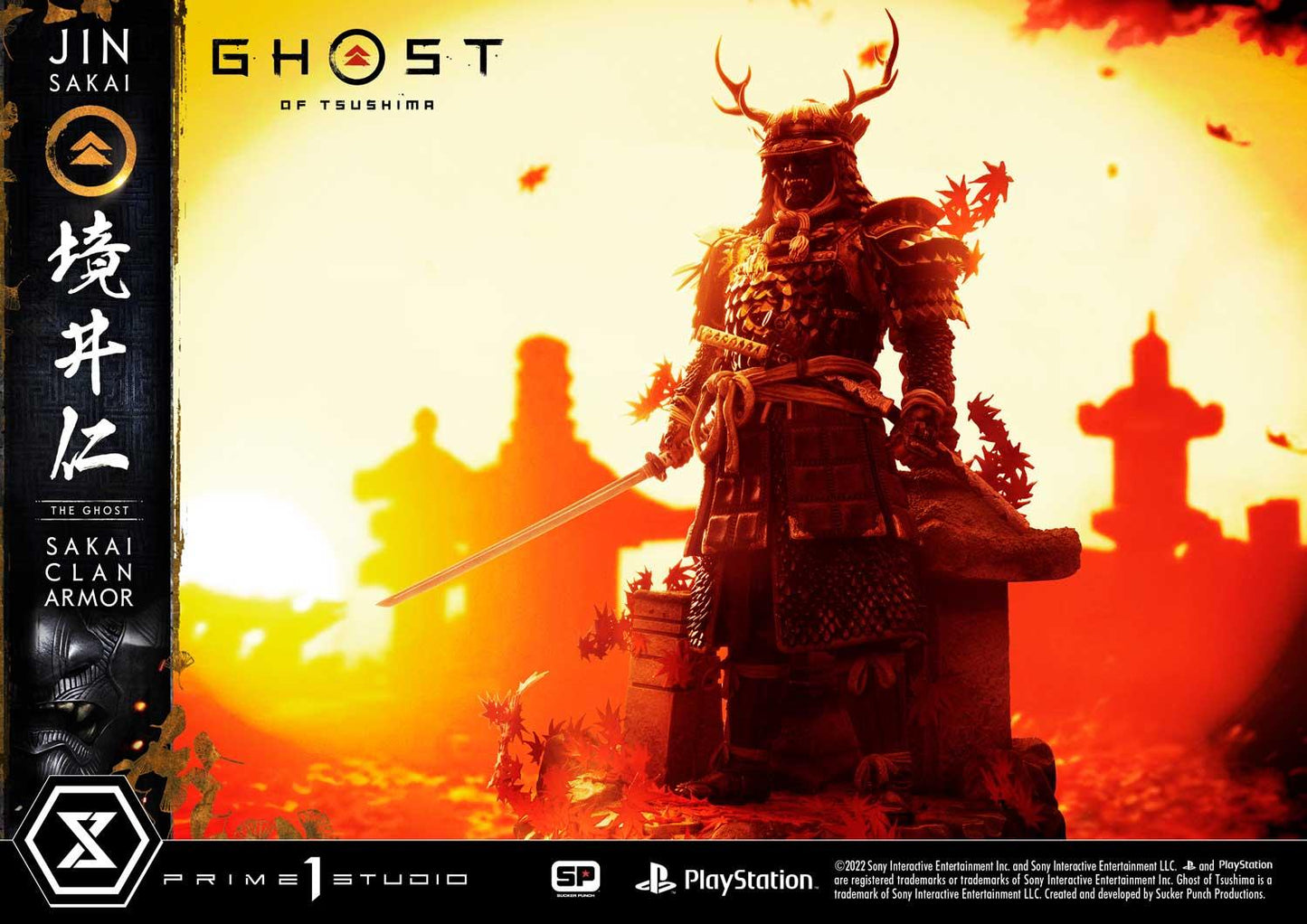 Ghost of Tsushima Jin Sakai Die Ghost Sakai Clan Rüstung Statue von Prime1 Studio