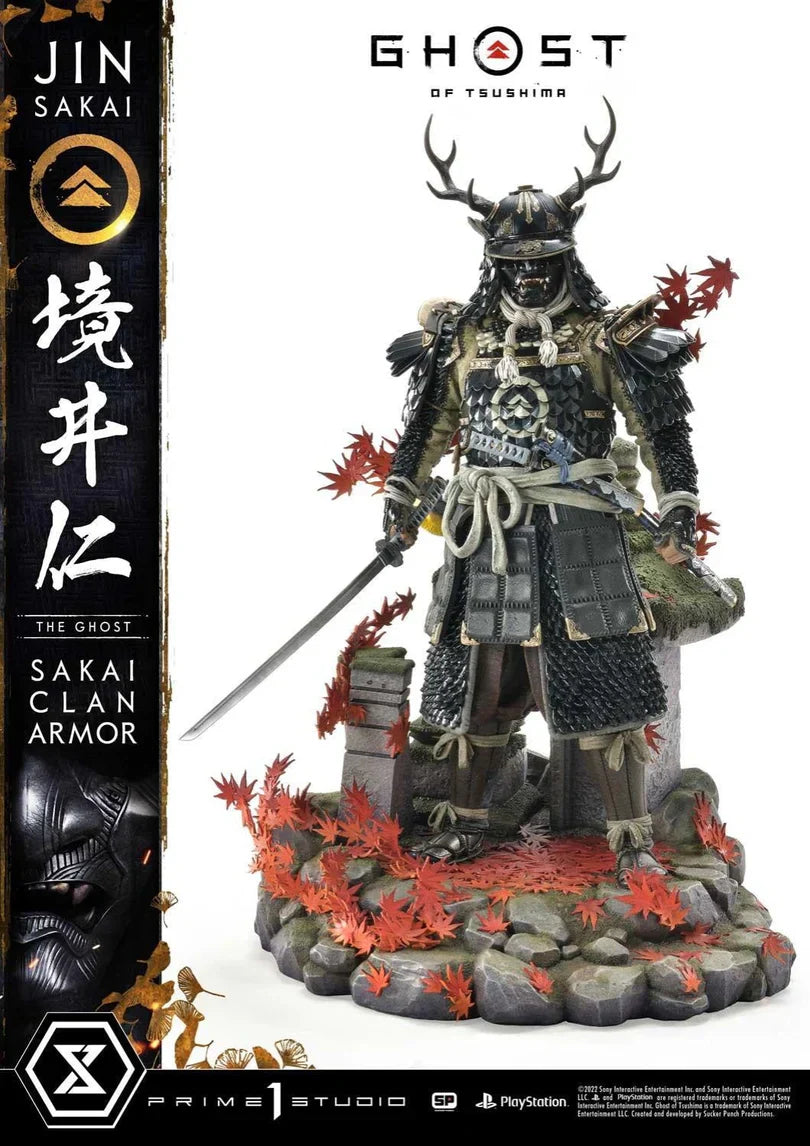 Ghost of Tsushima Jin Sakai Die Ghost Sakai Clan Rüstung Statue von Prime1 Studio