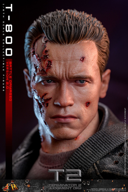 T-800 (KAMPFSCHÄDIGTE VERSION 2.0) Sechster Maßstab Figur von Hot Toys