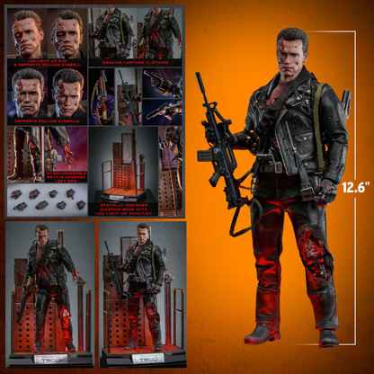 T-800 (KAMPFSCHÄDIGTE VERSION 2.0) Sechster Maßstab Figur von Hot Toys