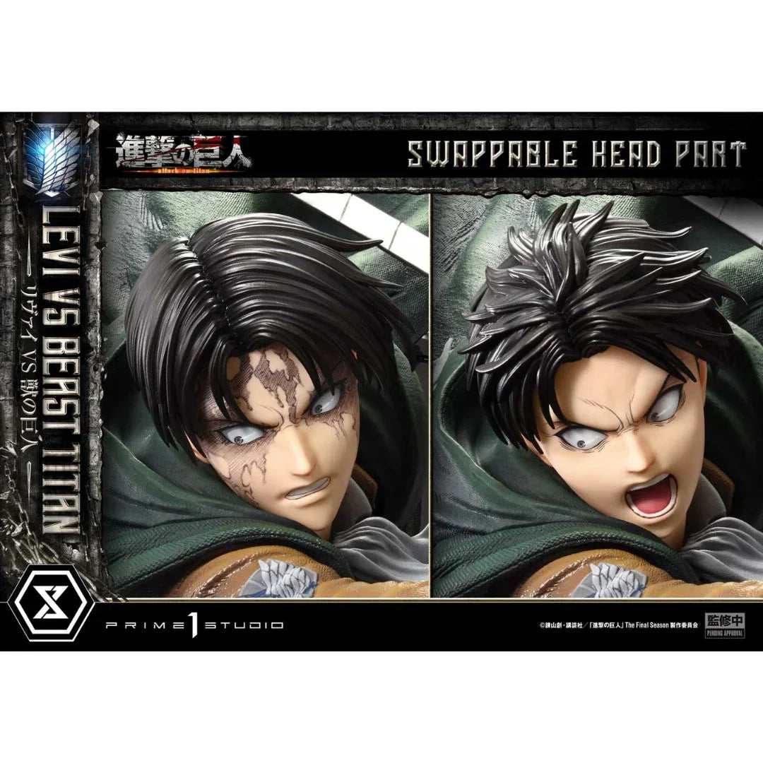 Attack on Titan Levi gegen Beast Titan Statue von Prime1 Studio