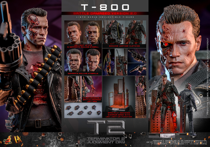 T-800 (KAMPFSCHÄDIGTE VERSION 2.0) Sechster Maßstab Figur von Hot Toys