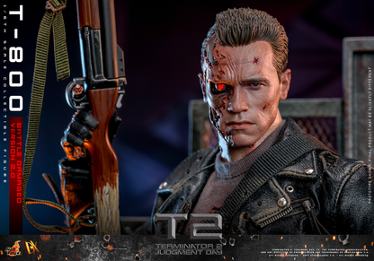 T-800 (KAMPFSCHÄDIGTE VERSION 2.0) Sechster Maßstab Figur von Hot Toys