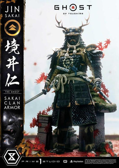 Ghost of Tsushima Jin Sakai Die Ghost Sakai Clan Rüstung Statue von Prime1 Studio