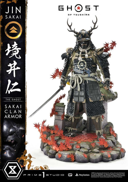 Ghost of Tsushima Jin Sakai Die Ghost Sakai Clan Rüstung Statue von Prime1 Studio