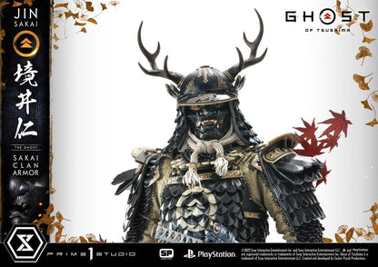 Ghost of Tsushima Jin Sakai Die Ghost Sakai Clan Rüstung Statue von Prime1 Studio